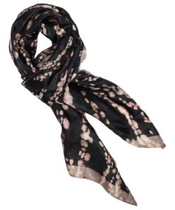 Allis, printed silk scarf - Black/coral