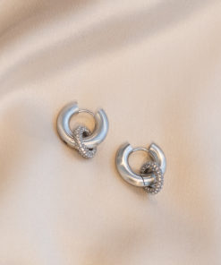 Jackie double hoop earrings - Silver