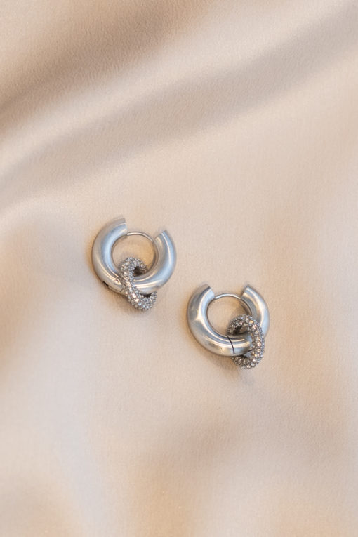 Jackie double hoop earrings - Silver