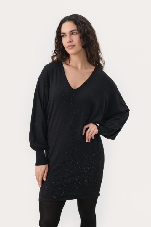 Macey Dress - Black Rhinestone