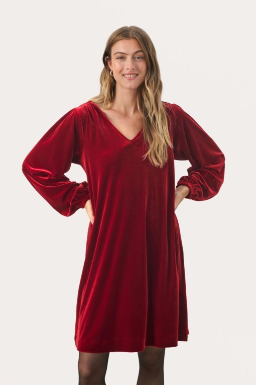 Madi Dress - Rhytmic red