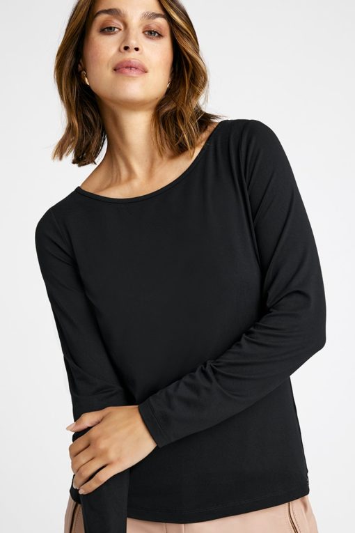 Jill, L/S slim t-shirt - Black