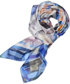 Allis, printed silk scarf - Blue print