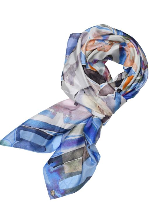 Allis, printed silk scarf - Blue print