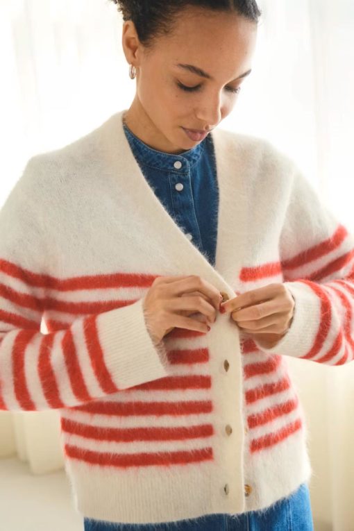 Pakize cardigan - Mars Red Stripe