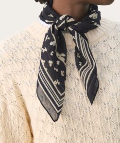 Phi scarf, Navy Blurred Flower