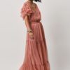 Xevi boho maxi chiffon dress - Amber glow