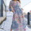 Hali, long dress - Rose/navy