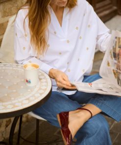 Natale Blouse - Bright white gold