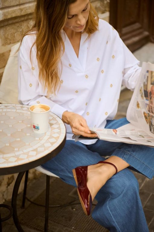 Natale Blouse - Bright white gold