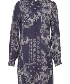 Esilya Dress - Navy graphic pai