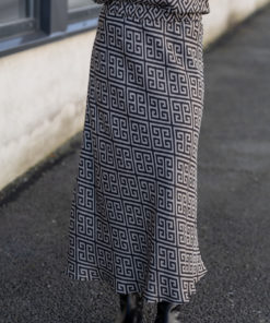 Silvia skjørt stripet - Black/sand