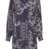 Esilya Dress - Navy graphic paisley