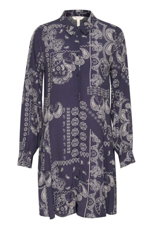 Esilya Dress - Navy graphic paisley