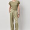 Jules satin pants - Sunlit grass