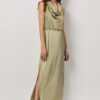 Marryme satin halter maxi dress - Sunlit grass