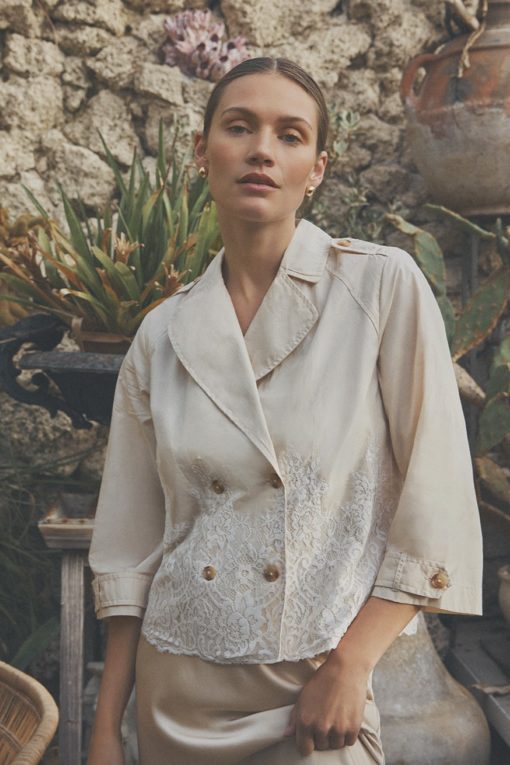 Thia, shirt jacket - Sand