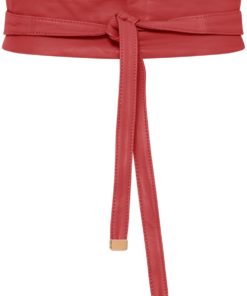 Cam, lamb leather tie belt - Desert rose