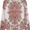 Carmen, blouse - Coral/beige