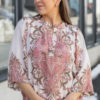 Neomi, shirt - Coral/beige