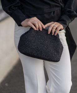 Positano Straw clutch - Black