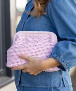 Positano Straw clutch - Light pink