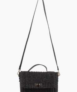 Albero Straw crossbody bag - Black