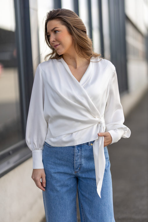 Anais silkebluse - Offwhite