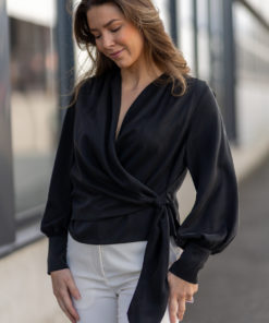 Anais silkebluse - Black