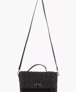 Albero Straw crossbody bag - Black