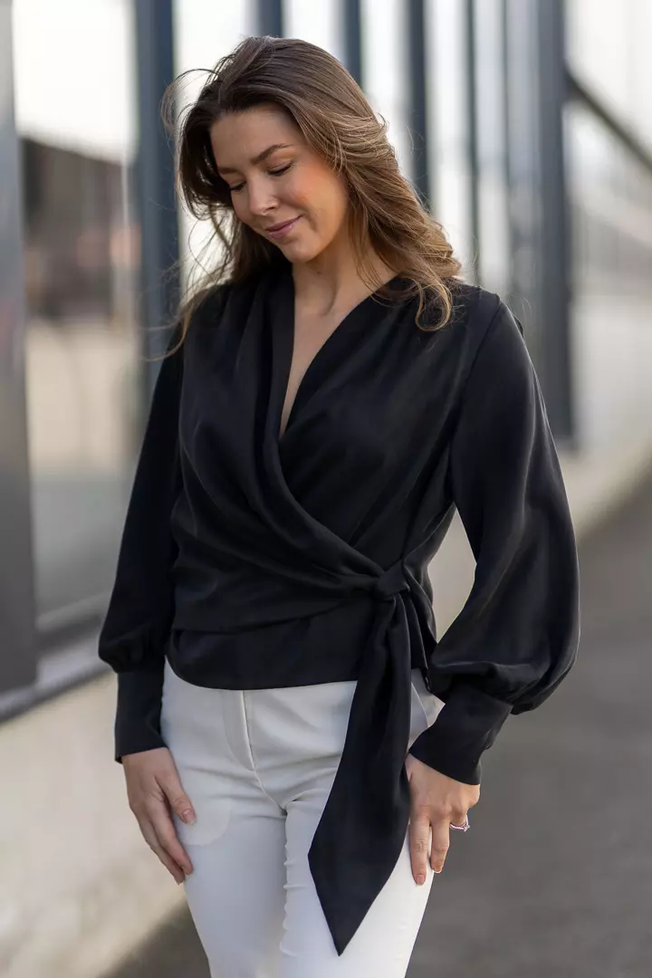 Anais silkebluse - Black