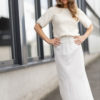 Elly, bias cut long skirt - Off white