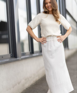 Elly, bias cut long skirt - Off white