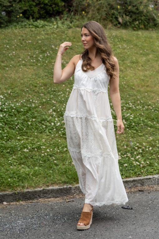 Jolanta, long strap dress - Off white
