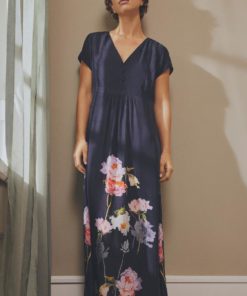 Hallie, long dress - Dark blue