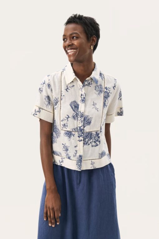 Rebitta print blouse - Blue