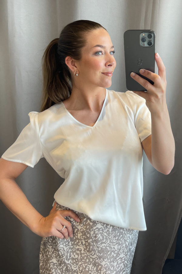 Ella silkebluse - Offwhite