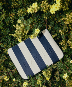 Day Travel Stripe Pouch - Navy