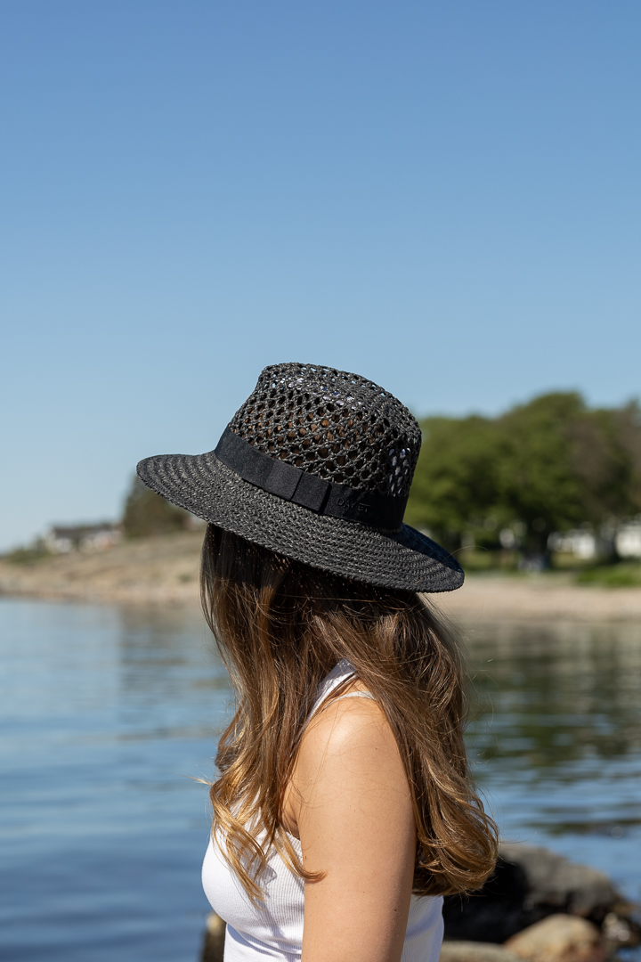 Day Raffia Straw Hat - Black