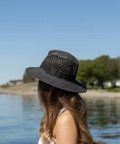 Day Raffia Straw Hat - Black