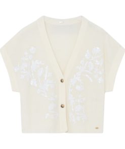 Leane, knit cardigan - Off white