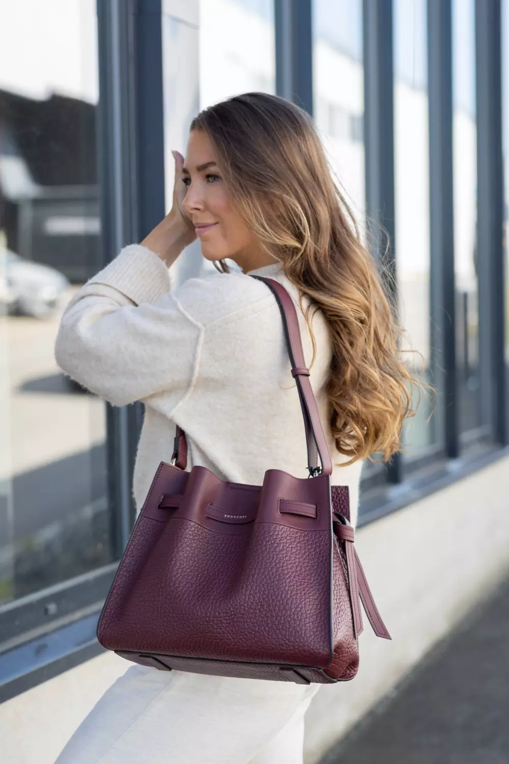 Blossom shoulder bag - Bordeaux