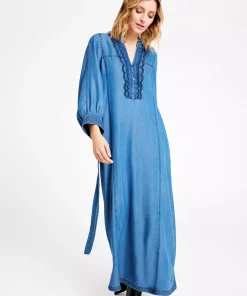 Kaisa, long dress - Washed blue
