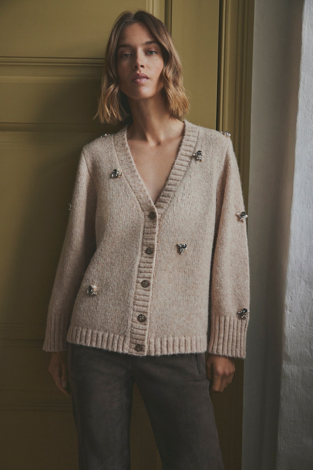 Miam, oversize knit cardigan - Neutral