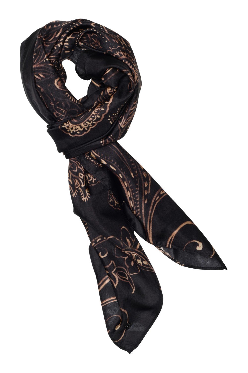 Allis, printed silk scarf - MulchBeige