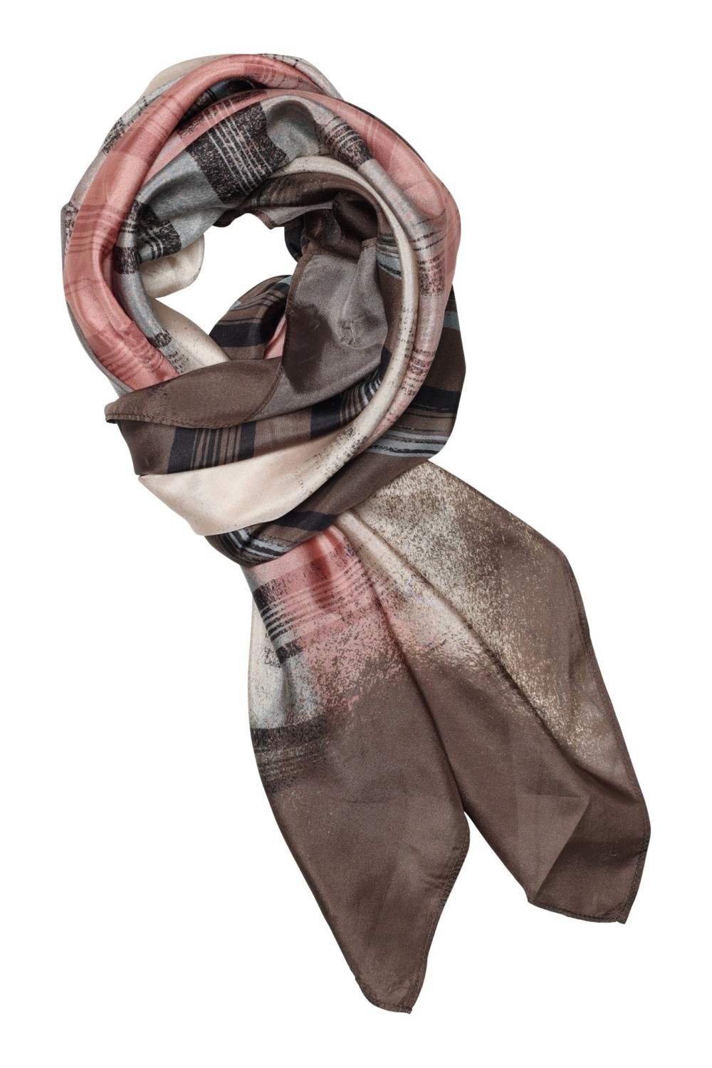 Allis, printed silk scarf - Rust/ivory