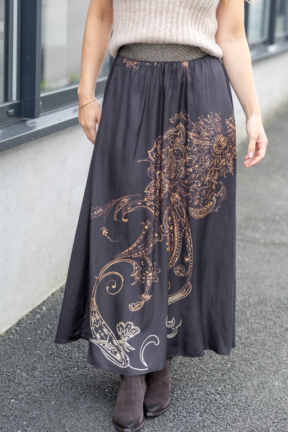 Lisa, long skirt - MulchBeige
