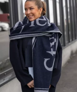 Thalia scarf - Navy/grey