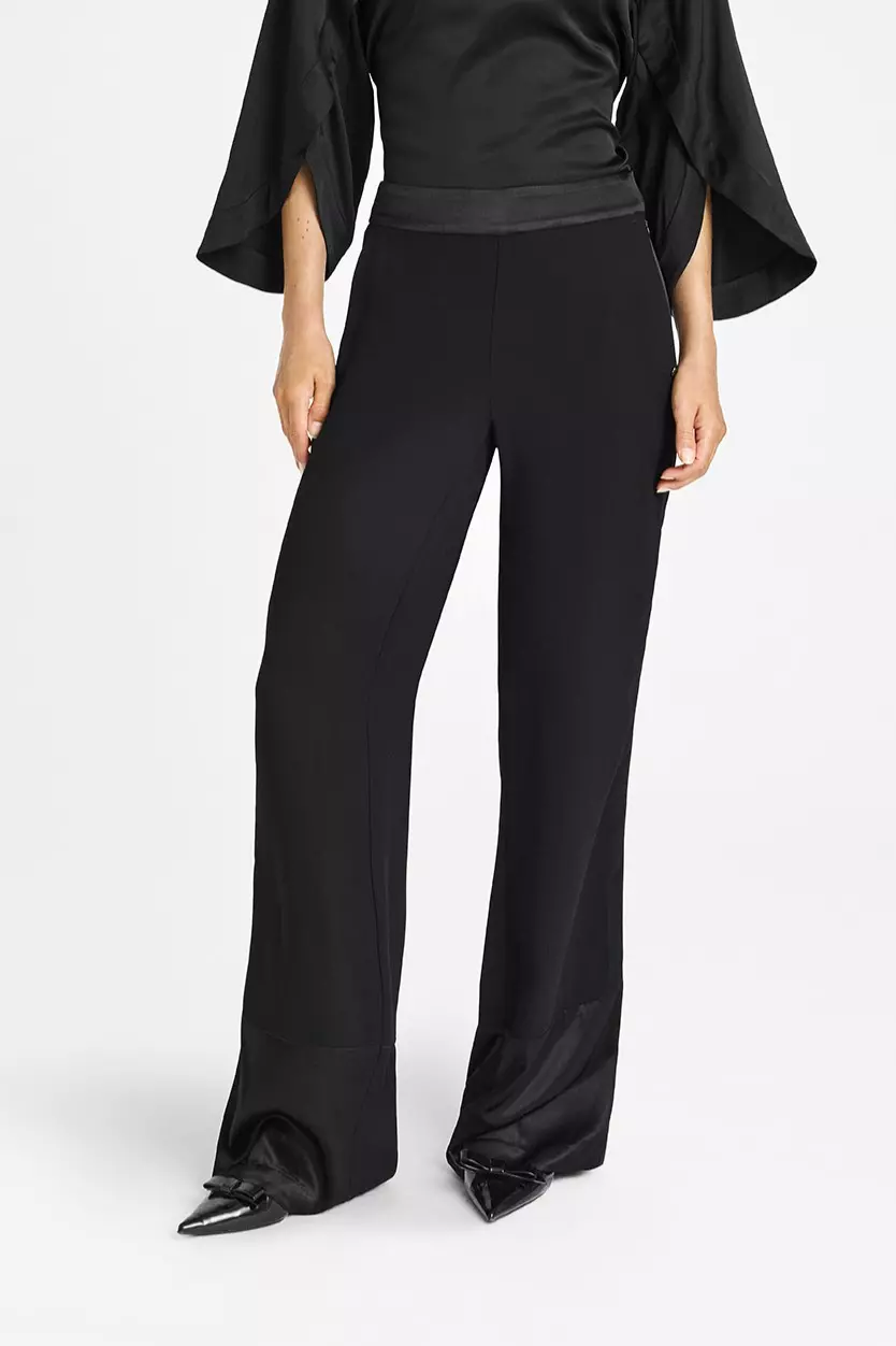 Baylin, wide leg pants - Black