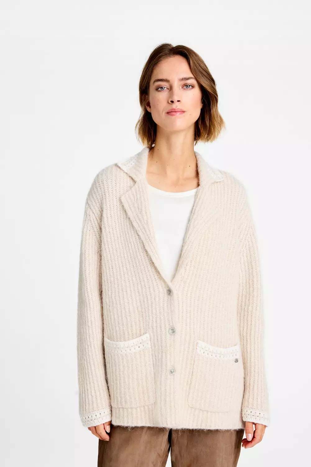 Funda, knit cardigan - Pale sand